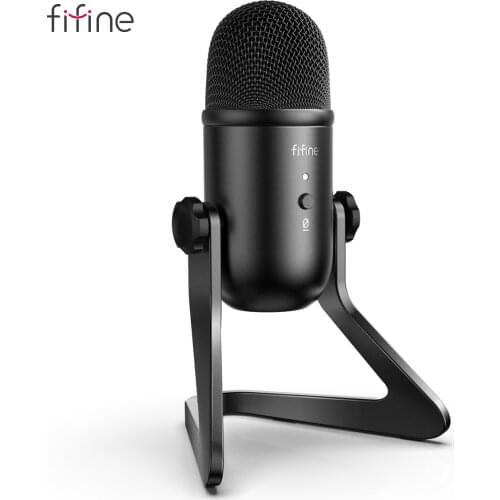 FIFINE USB Microphone for Recording/Streaming/Gaming,professional microphone for PC,Mic Headphone Output&Volume Control-K678