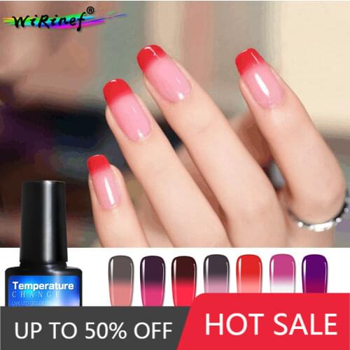 WiRinef Changing Temperature Rose Red Series Nail Gel Polish UV LED Gel Magic Colorful Nails Lacquer Gel Nail Varnish