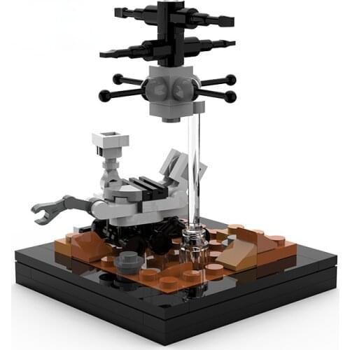 MOC City Space Mars Rover Landscape Helicopter Drone Space Station Robot Figures Building Blocks Bricks Toys