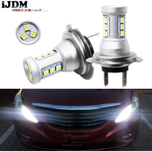 IJDMT Auto High Power H7 LED 12SMD 12V For Hyundai Genesis Sonata Veloster Accent on High Beam Daytime Running Lights,6000K Red
