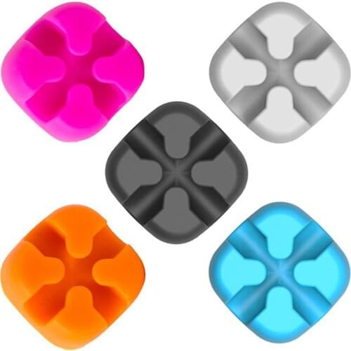 Mobile Phone Data Cable Cable Organizer Desktop Fixed Winder Wire Finishing Cable Organizer Colorful Silicone Wire Winder