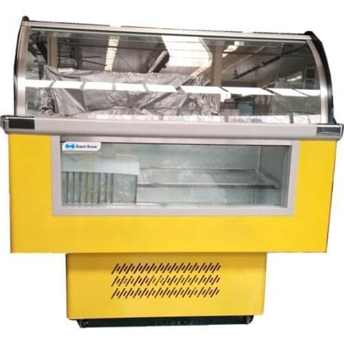 Commercial Ice Cream Display Fridge Freezer Gelato Showcase for shop Free Shipping Cnf By Sea