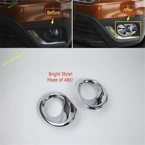 Lapetus ABS Chrome Exterior Refit Kit Front Fog Lamps Lights Ring Cover Trim Fit For Suzuki Sx4 s-cross 2017 2018 2019 2020