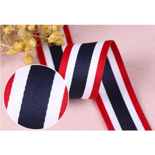 20yards 30mm Red White Black bottom Stripe Printed grosgrain ribbon decoration belt DIY clothing Sewing Accessories material