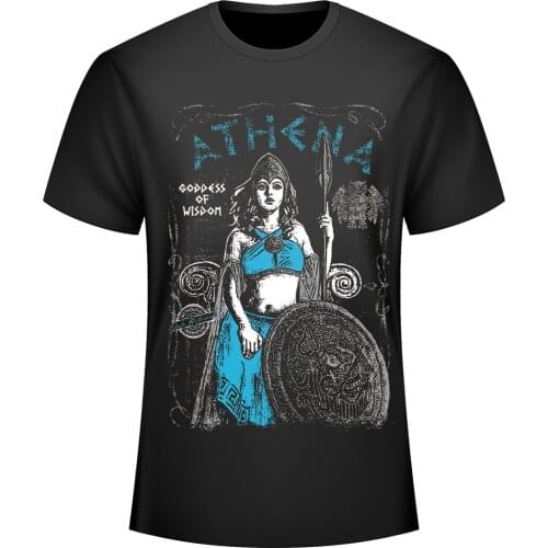 Fashion Design Ancient Greek Goddess of Wisdom Athena Image Mens T-Shirt. Summer Cotton Short Sleeve O-Neck Unisex T Shirt New