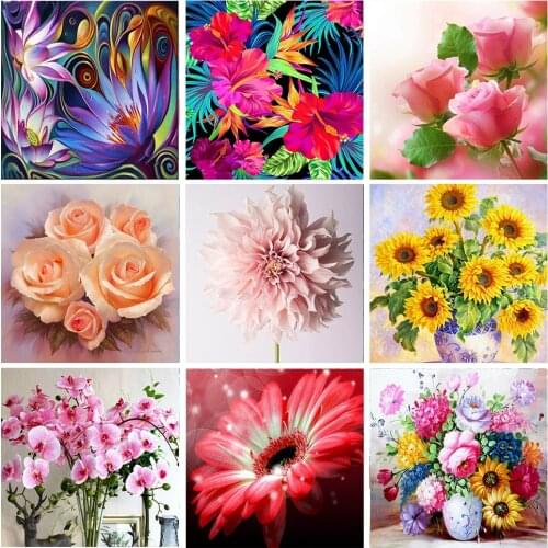 New Fantasy flower abstract art DIY Crystal full drill square 5D diamond painting 3D cross stitch kit mosaic round rhinestone
