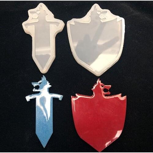 New Transparent Silicone Mould Dried Flower Resin Decorative Craft DIY Sword and shield Mold epoxy resin molds for jewelry