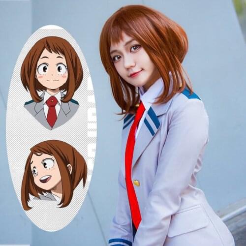 Anime My Hero Academia My Hero Academy Liri Ochako Wig Short Brown Bob Heat Resistant Synthesis Hollowen Party Costume Wigs