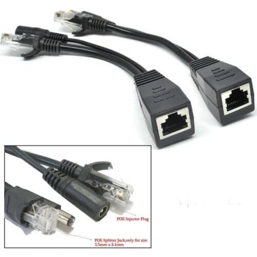 Lot 10pcs POE Separator Switch Cable Adapter Network to RJ45 DC Splitter Cable Tape Screened Injector Synthesizer Combiner