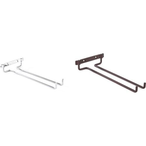 Hanging Wine Glass Rack Single Row Stemware Cafe Restaurant Iron Holder