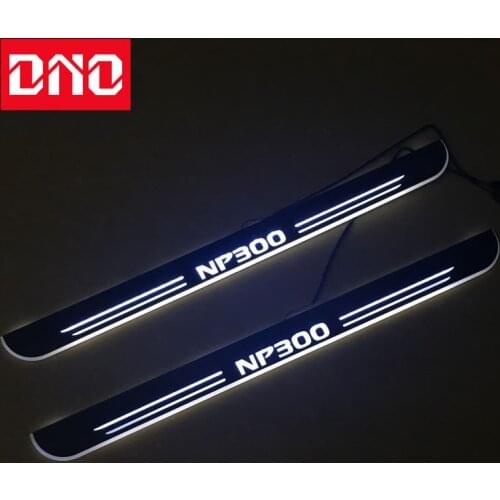 Door Sill Scuff Plate Pedal Ligths For Nissan Navara NP300 2015 2016 2017 2018 Threshold Led Bar Pathway Dynamic Welcome Lamp