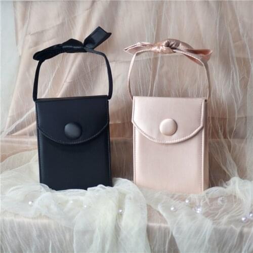 Vintage Style Luxury Silk Wallet Bag Woman Clutch Wedding Bridal Evening Handbag Girls Cute Bowknot Mini Tote Purse