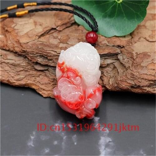 Hand Tiger Amulet Jadeite Women for Jade Charm Men Fashion White Gifts Chinese Pendant Pixiu Red Necklace Natural Carved Jewelry