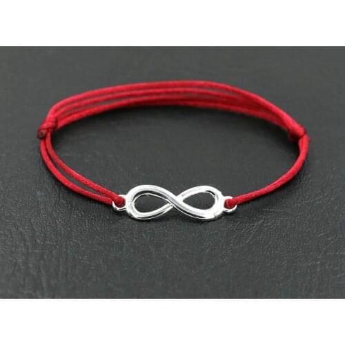 Lucky Women Silver Color Infinity 8 Charm Bracelet Men Red Rope Thread Cords Chakra Bracelets For Boy Girls Kids Lovers' Gift