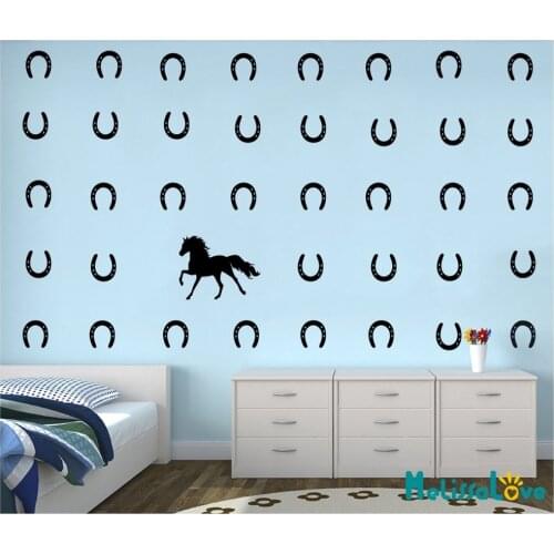 HORSE & Horseshoes Removable wall stickers Vinyl decal kids room or nursery Home Decor adesivo de parede Mural Wallpaper D482