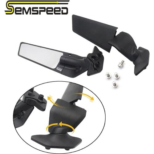 Semspeed Newest Modified Motorcycle 2PCS Rearview Mirrors Wind Wing Adjustable Rotating Side Mirrors For BMW S1000RR 2020 2021