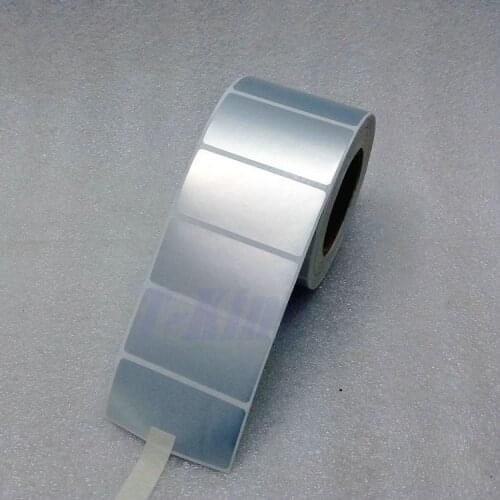 Silver PET Label Sticker 65*35mm 1000pcs/Roll Waterproof Tearproof Oilproof For Product Label Serial Number Fixed Assets Label