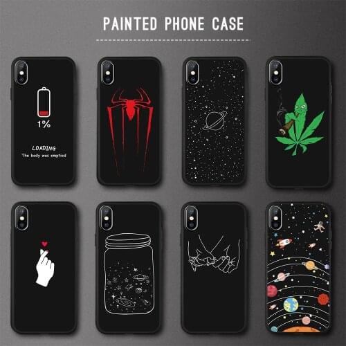 Silicone Painted TPU Phone For iPhone 6 6S Plus Case Cartoon Cover Shell For iPhone 7 8 Plus X 5 5S S XS MAX XR Protective Coque