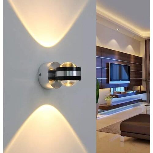6W LED colorful wall lamp, aluminum upper and lower indoor lighting wall lamp, for bedside living room bedroom wall lamp