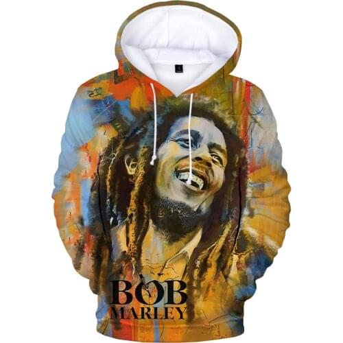2021 Hoodie Reggae Singer Harajuku Streetwear Hoodies Bob Marley 3D Print Hoodie Sweatshirts Men Women Fashion Casual Pullover