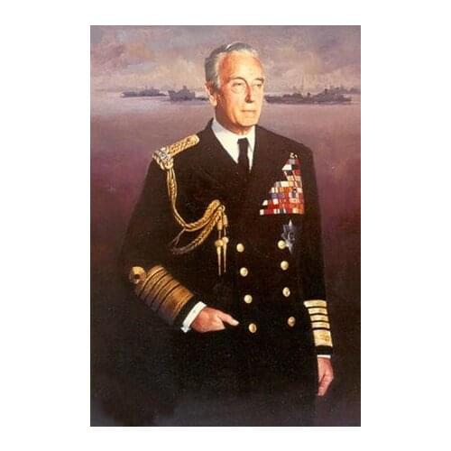 TOP art - World War II -British statesman naval officer Lord Mountbatten L. Louis Mountbatten -OIL painting-free shipping