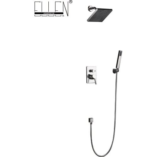 Vidric Square Shower Faucet Sets 8" Rainfall Bath Shower mixer Nickel Brushed Shower Bath with Hand Shower HY3026