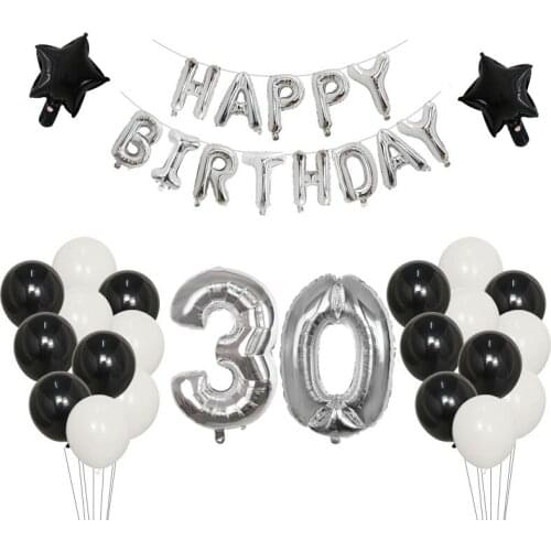 1set 16 21 30 40 50 60th happy birthday balloon 16inch letter balloon Adult ceremony party decoration sweet 16th foil balloon