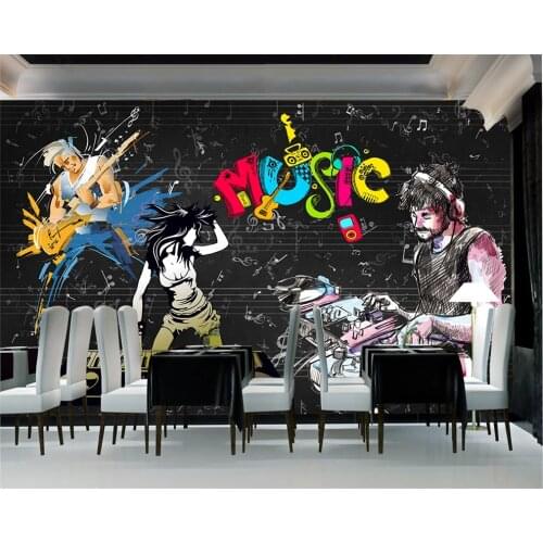 XUE SU Custom wallpaper photo background wall 3D-8D mural music bar KTV background wall decoration painting