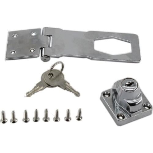 Keyed Hasp Locks,Keyed Locking Hasp Latch Lock Twist Knob for Doors,Cabinets,Drawer,Zinc Alloy Gate Door Latch Lock with Screws