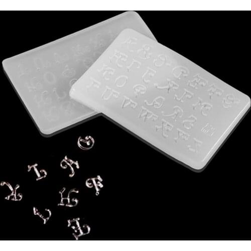 1Pcs Art Letters Silicone Mold Small Alphabet Epoxy Resin Casting Mold for DIY Craft Keychain Jewelry Making Accessories Suplies