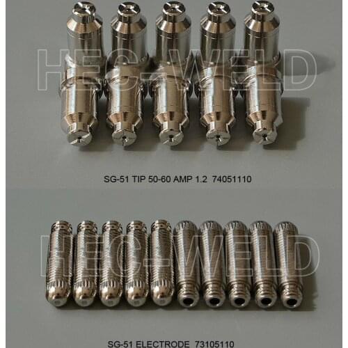 20pcs SG51 Consumables(10 tps+10 electrodes) for 60a inverter DC Air Plasma Cutter Accessories for SG51 cutting torch/gun