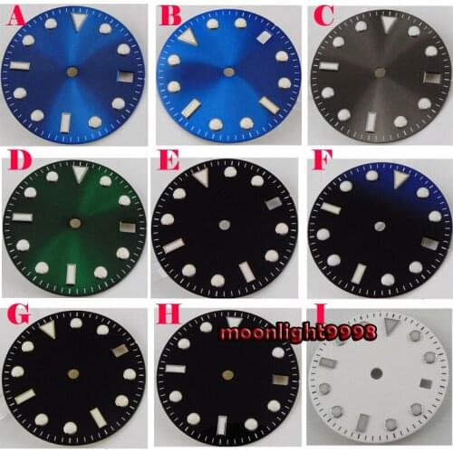 28.5mm sterile dial luminous dial fit NH35 ETA 2824 2836 Miyota 8215 821A Mingzhu DG 2813 3804 Seagull 1612 movement