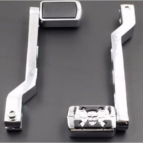 2x Chrome Heel Toe Shifter Arms Gear Shift Levers For Harley Electra Glide FLHT Softail Night Train
