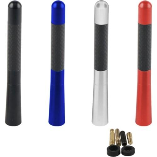 4.7" Screw-On Short Real Carbon Fiber Vehicle Car Radio Antenna Universal Replacement Car Antenna 4 colors Aluminum