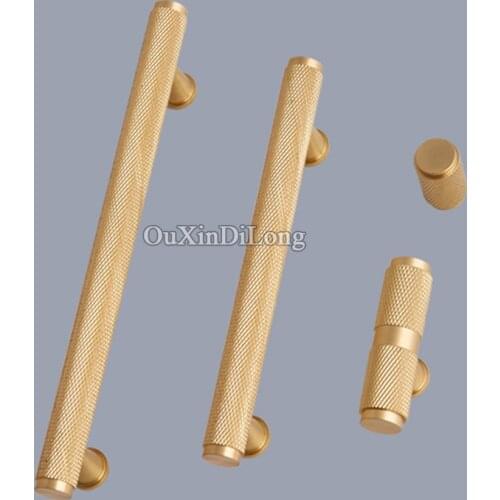 Top Quality 4PCS Solid Brass Knurled Furniture Handles Drawer Pulls Cupboard Wardrobe Kitchen Shoe TV Cabinet Pull Handles&Knobs