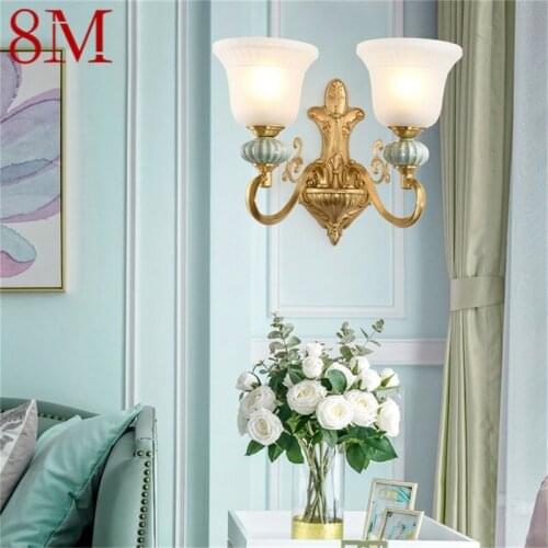 8M LED Brass Wall Sconces Lamp Modern Luxury Design Ceramic Light Indoor For Home Bedroom Corridor Hotel