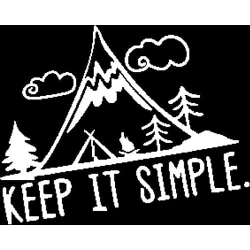 Car Styling 16cm*12cm Interesting Camping In Mountain Keep It Simple Vinyl Car Sticker Vivid Window Decal