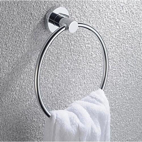Stainless Steel Towel Holder Towel Ring Round Wall Mounted Towel Rack Towel Shelf Bathroom Accessories кольцо для полотенца