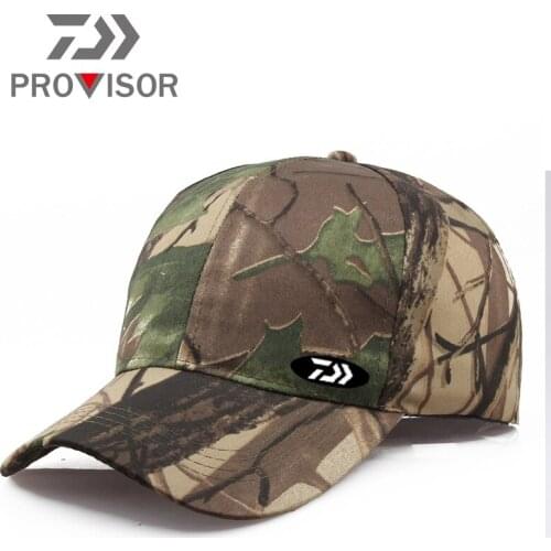 Daiwa Men Fishing Wild Sun Hat 2020 Summer Men Breathable Outdoor Sunscreen Adjustable Cap Jungle Leaf Camouflage Baseball Cap