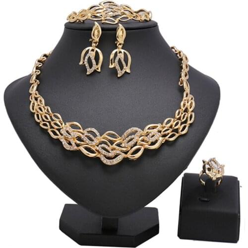 Longqu Dubai Gold Designer Jewelry Set Wholesale Nigerian Wedding woman accessories jewelry set Fashion African Bridal Jewelry