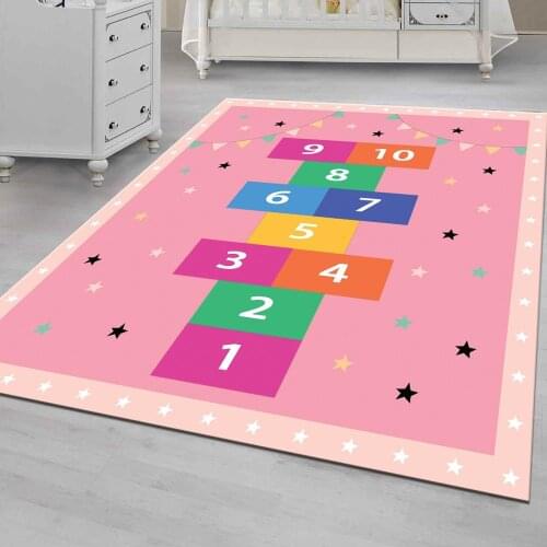 Hopscotch 17 Patterned Carpet ,Non Slip Floor Carpet,Teens Carpet,Kids Carpet,Turkish Rug