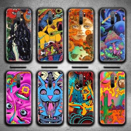 Colourful Psychedelic Trippy Art Phone Case for Redmi 9A 9 8A 7 6 6A Note 9 8 8T Pro Max K20 K30 Pro