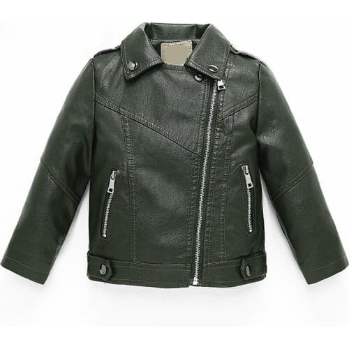 Baby Boys Jacket Fashion Leather For Boy & Girl Soft Kids PU Leather Outerwear Good Quality Childrens Leather Coat 3-8 Yrs