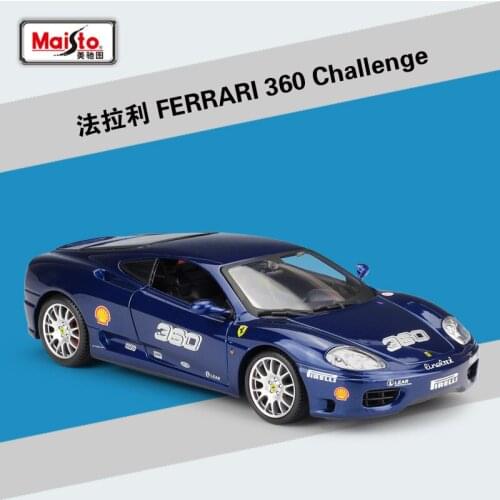 Bburago Diecast 1:24 360 Challenge Racing Cars Blue Static Simulation Alloy Model Car Adult Collection Toys for Children