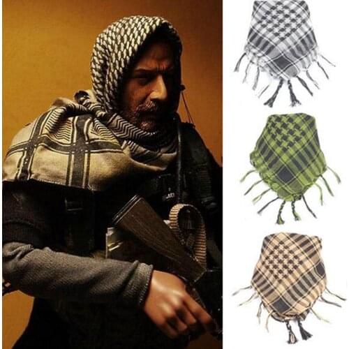 Tracking Code Military Mens Arab Scarves Airsoft Windproof Muslim Tactical Outdoor Dustproof Arab Shemagh Desert Cotton Scarf