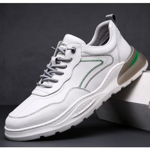 Spring New 2021 Small White Shoes Mens Leather All-Match Korean Sports Casual Shoes Fashion Breathable Trendy Shoes