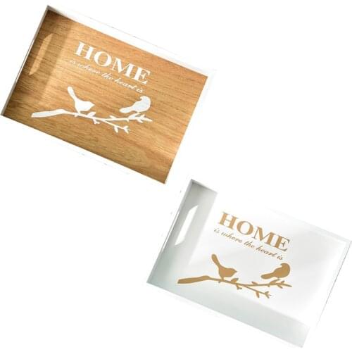 New Wooden Food Tray Plate Fruit Plate Rectangle Tea Set Coffee Tray Dessert Bread Dinner Plate Jewelry Storage