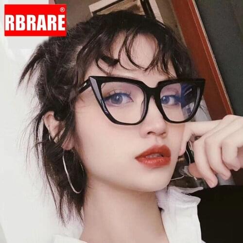 RBRARE Retro Cat Eye Glasses Women Anti Blue Light Women Glasses Frame Optical Eyeglasses for Women Mirror Clear Gafas De Marca