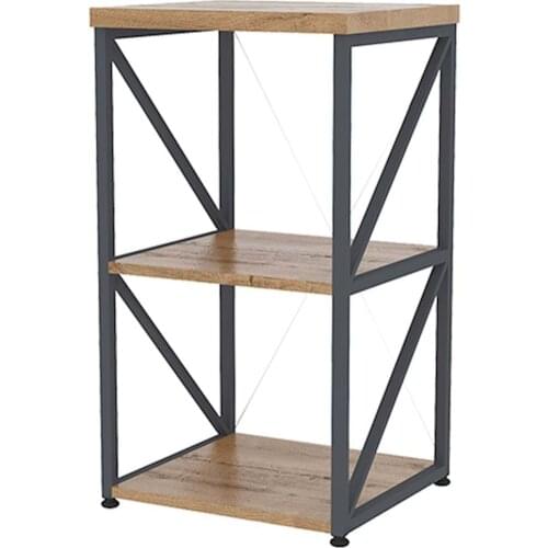 Space Office Metal Office Cabinet Bookshelf Shelf Line 001 Caucasian Oak-Anthracite