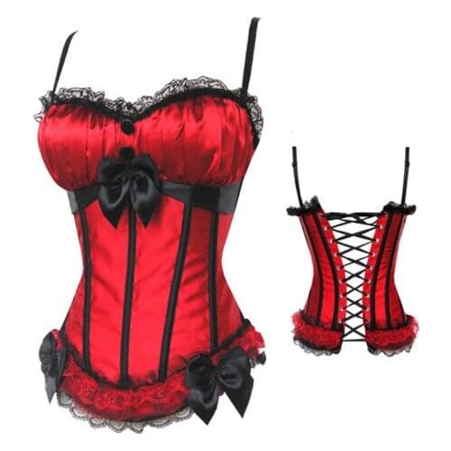 Wholesale Ladies Sexy lingerie Lace Up corset Red S-XXL 2732